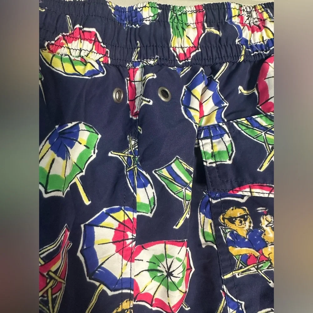 Polo Ralph Lauren Traveler Swim Trunks Men’s XL‎ Polo Bear Beach Umbrella Navy